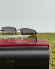 Occhiali Cartier CT0058O con aste in acetato effetto avorio