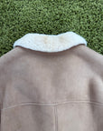 Montone con collo in shearling e bottoni incisi Prada Beige 40