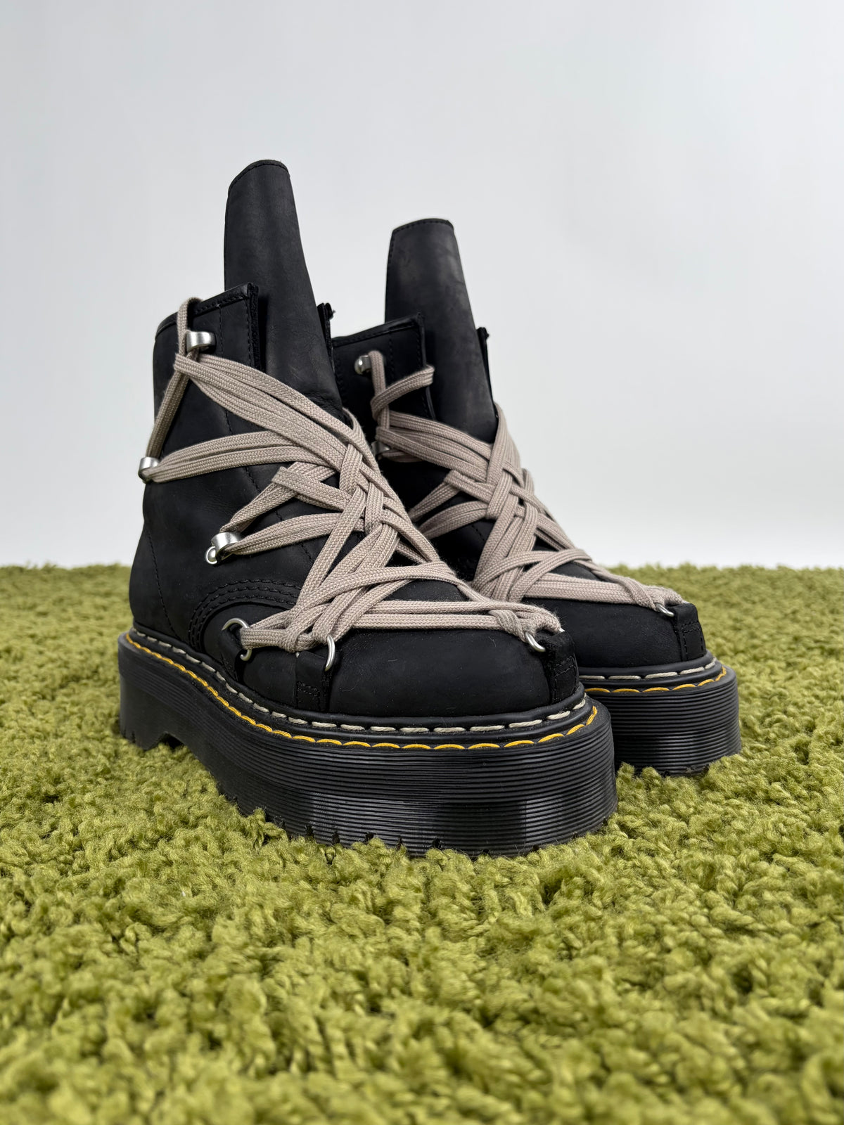 Stivaki Rick Owens X Dr Martens Megalace Nero 37