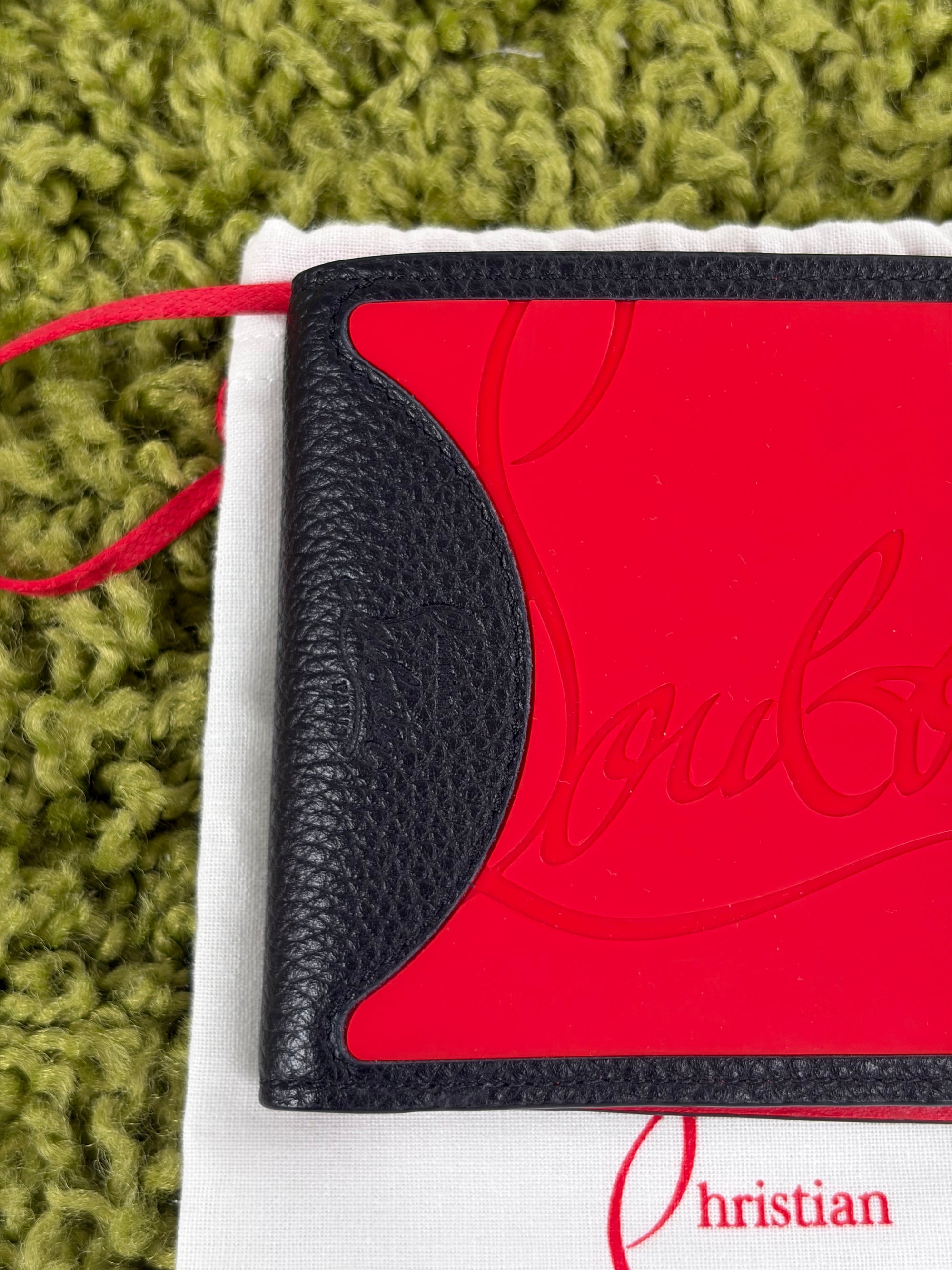 Portafoglio Louboutin nero e rosso
