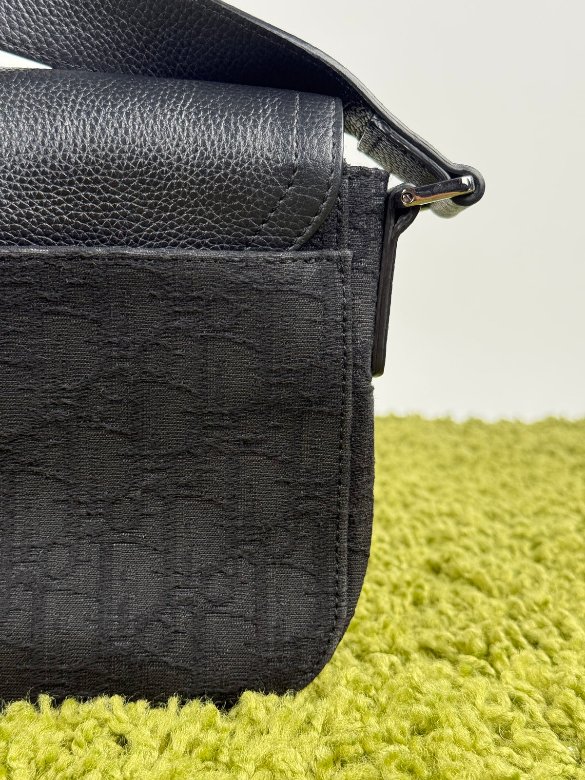 Borsa a tracolla saddle in jacquard Christian Dior Nero