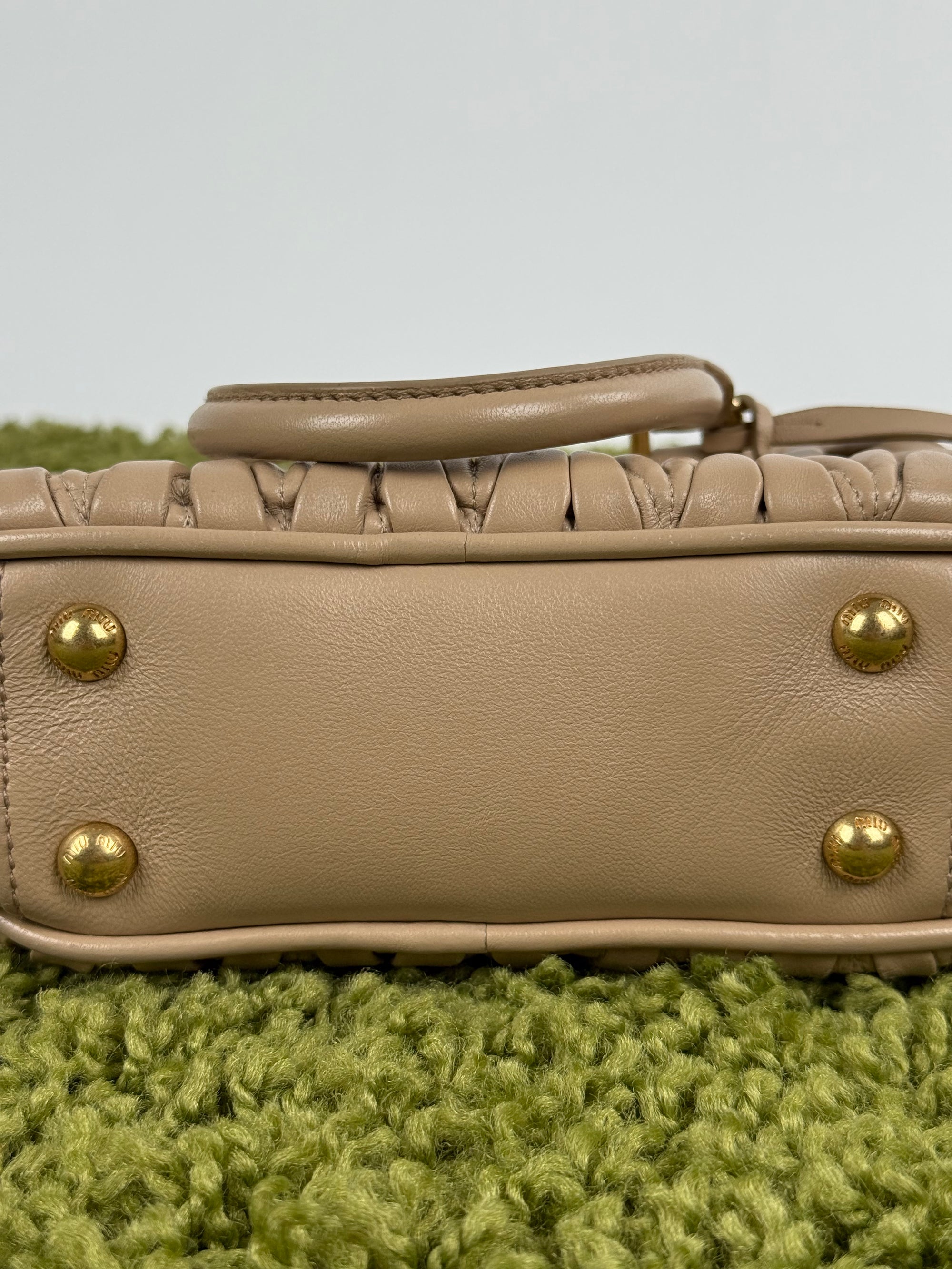 Borsa Arcadie Nappa Miu Miu Beige