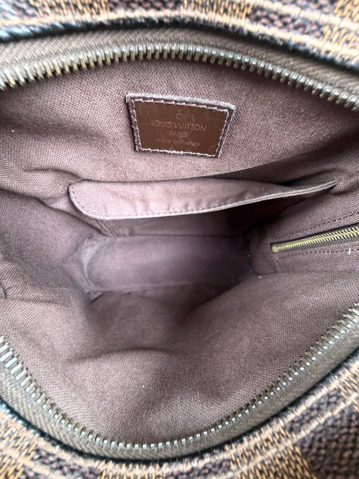 Marsupio Louis Vuitton Olav PM in tela Damier Marrone