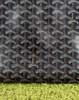 Pochette Goyard Jouvence in tela Goyardine nera con profili marroni