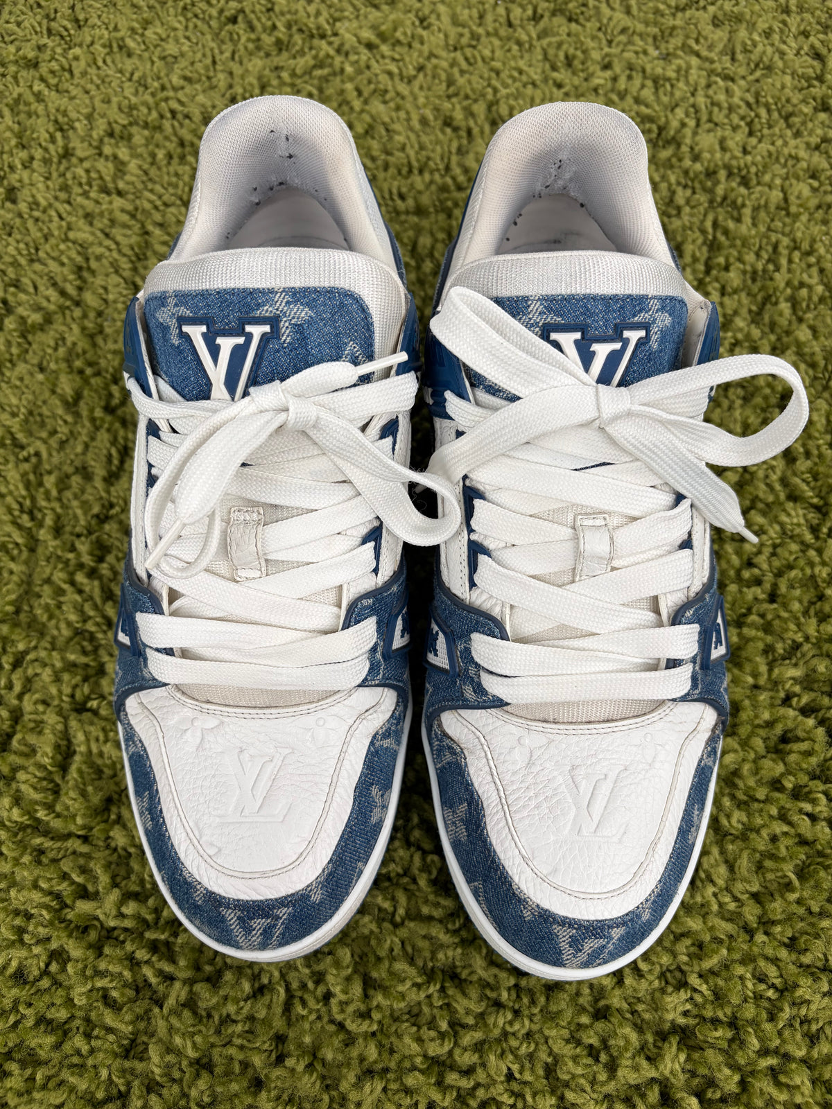 Louis Vuitton Trainer in Denim Blu 7.5 - Second Hand Di Fiore