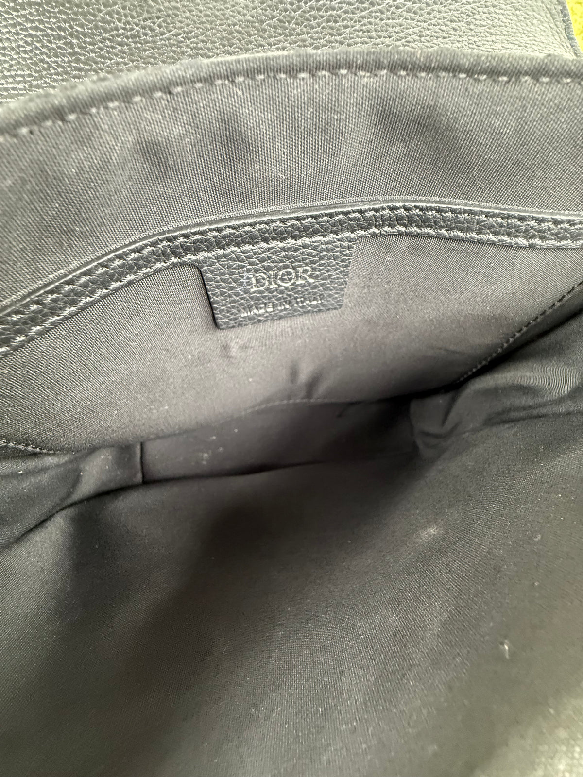 Borsa a tracolla saddle in jacquard Christian Dior Nero
