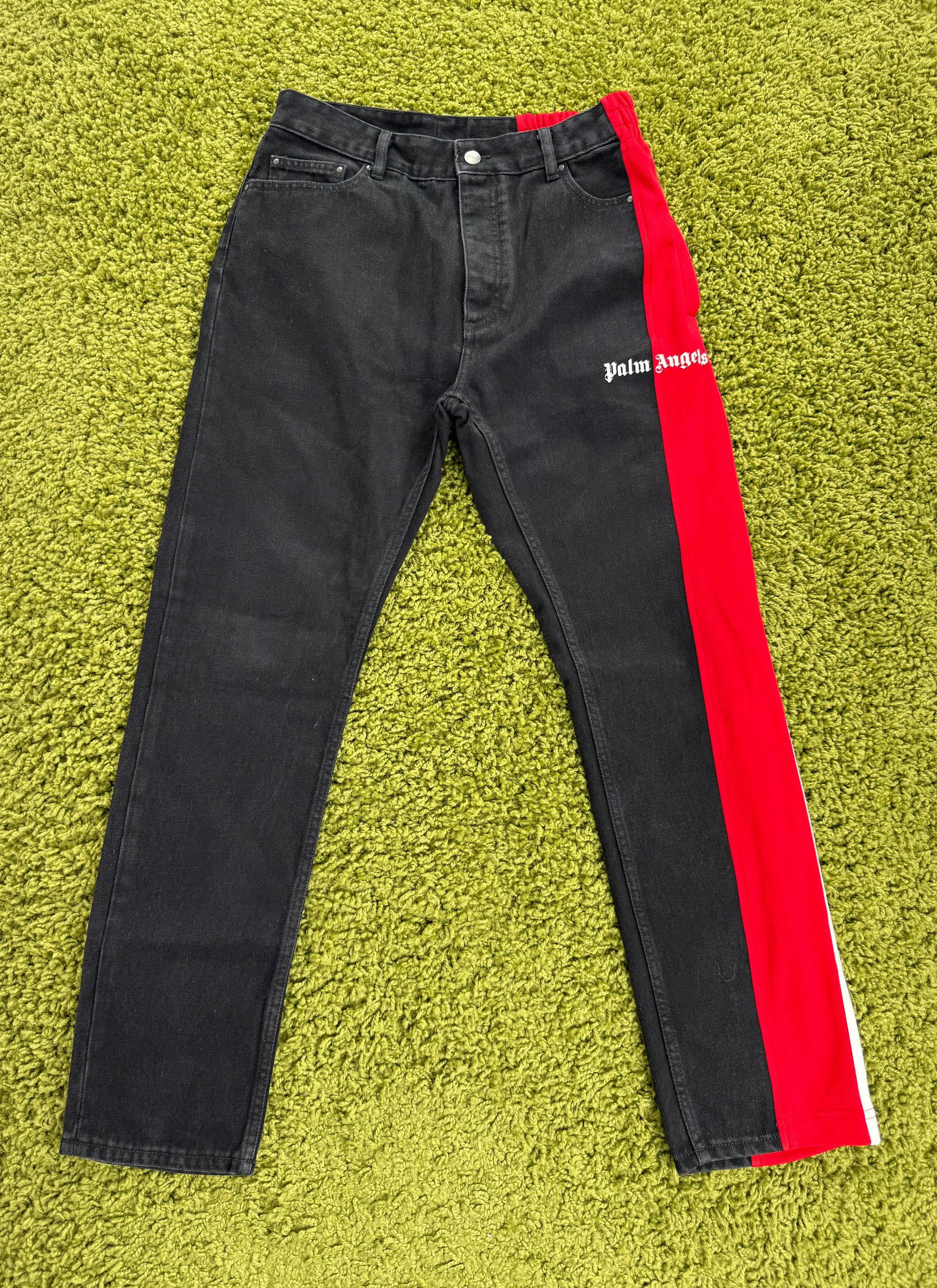 Jeans Palm Angels Nero Rosso 32