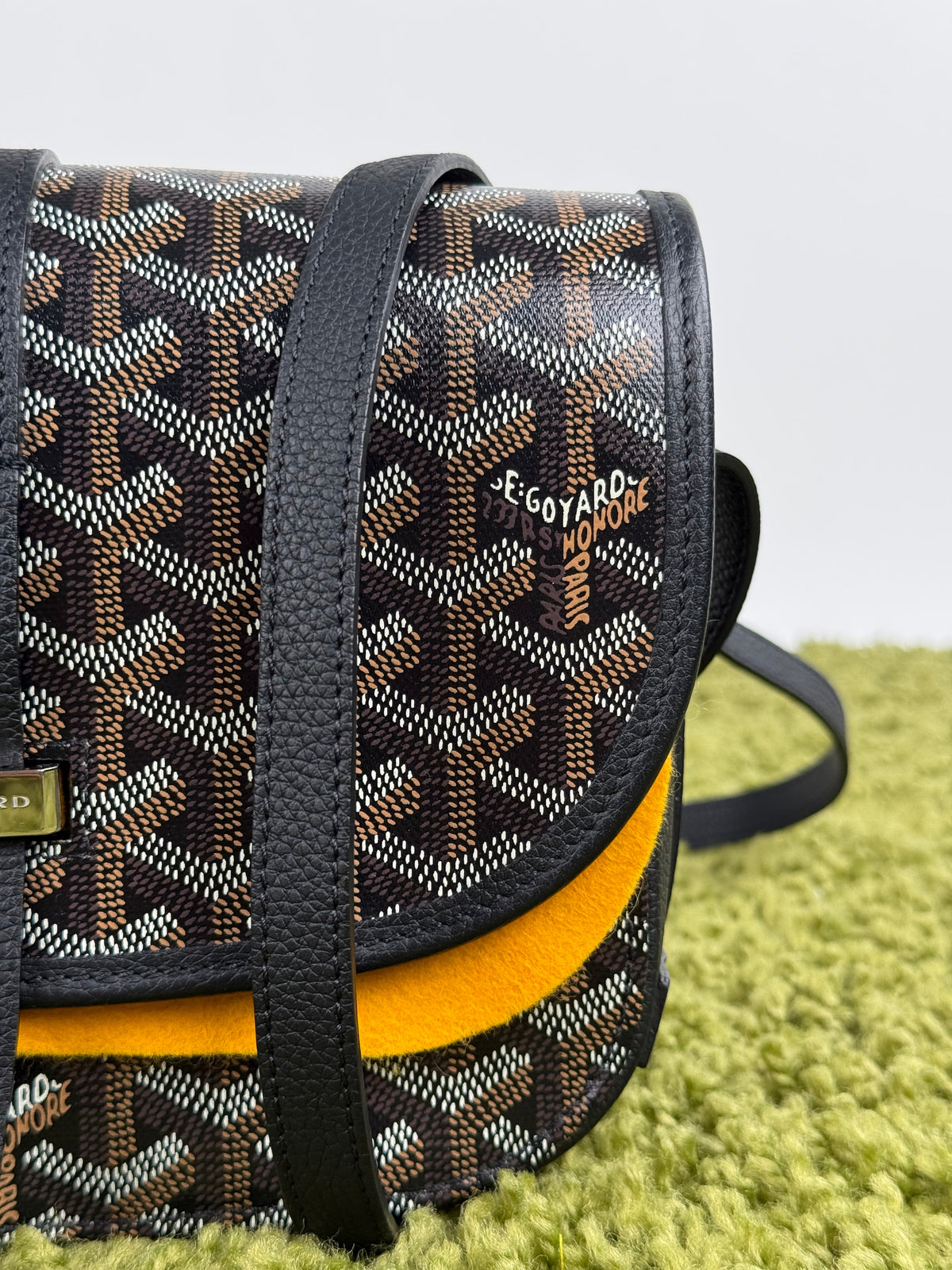 Goyard Borsa a tracolla Belvedère PM in tela Goyardine Nero