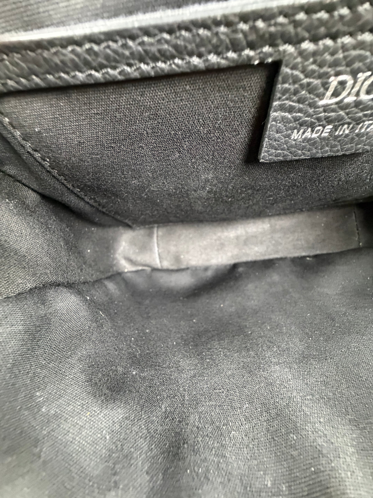 Borsa a tracolla Christian Dior Saddle con pattina Nero