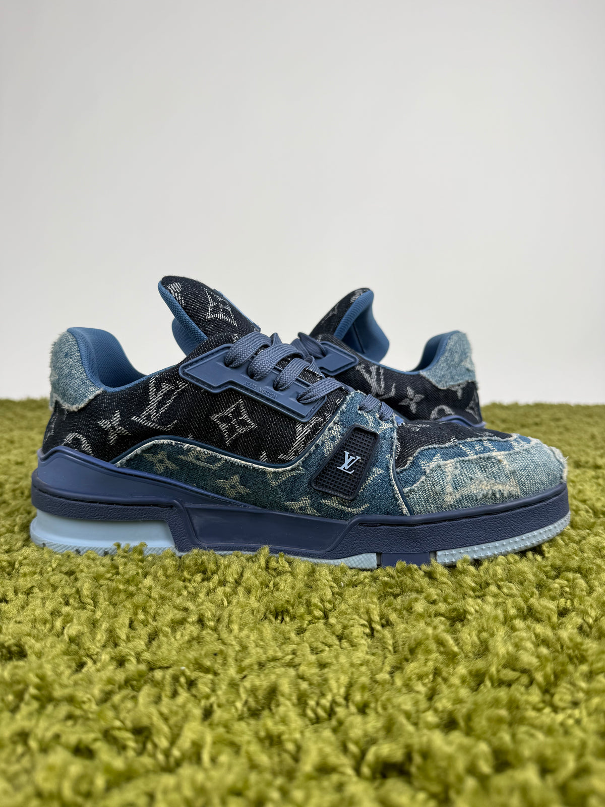 Louis Vuitton Trainer in denim Blu 7.5