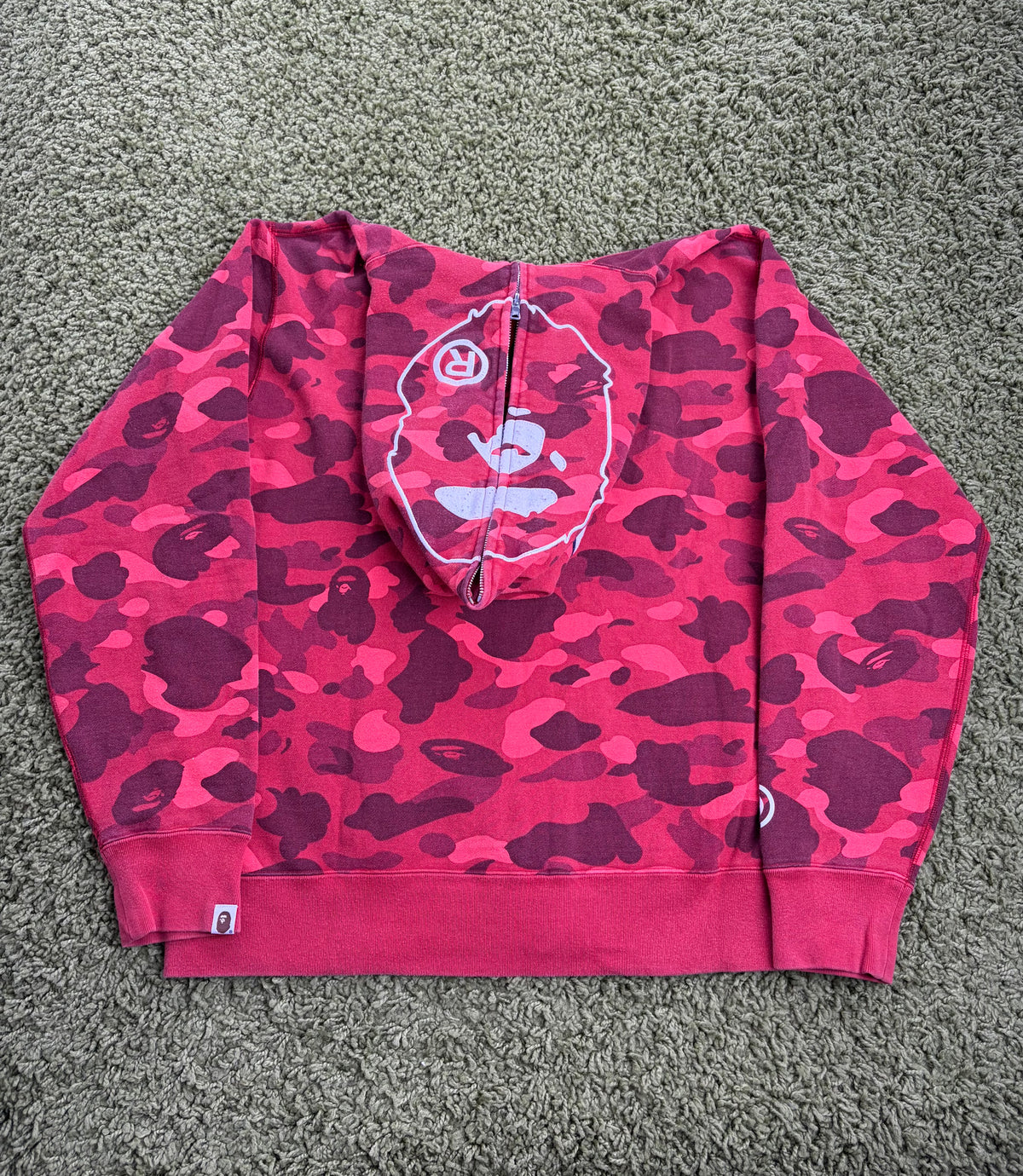 Zip Up Hoodie Bape Rosso XXL