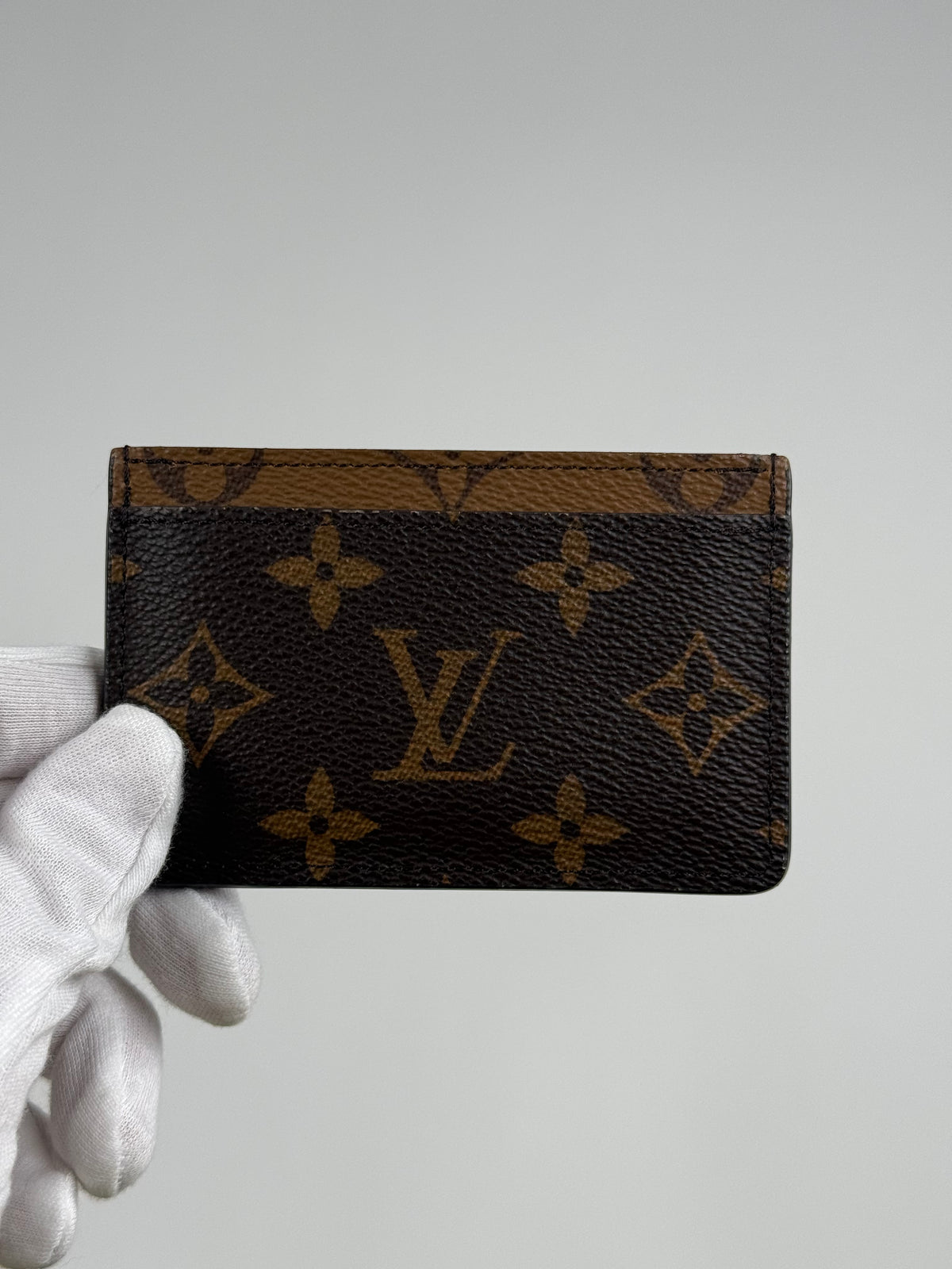 Portacarte Reverse Canvas Louis Vuitton Marrone