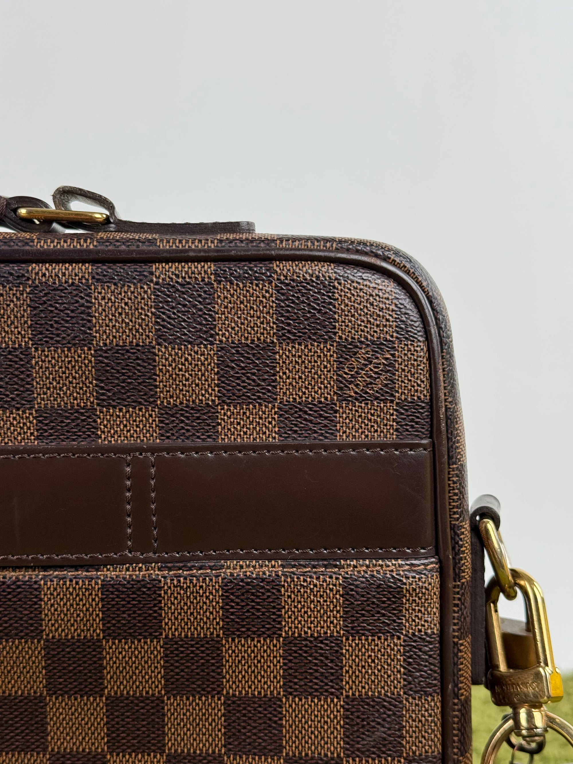 Borsa Sabana In tela Damier Ébène Louis Vuitton Marrone
