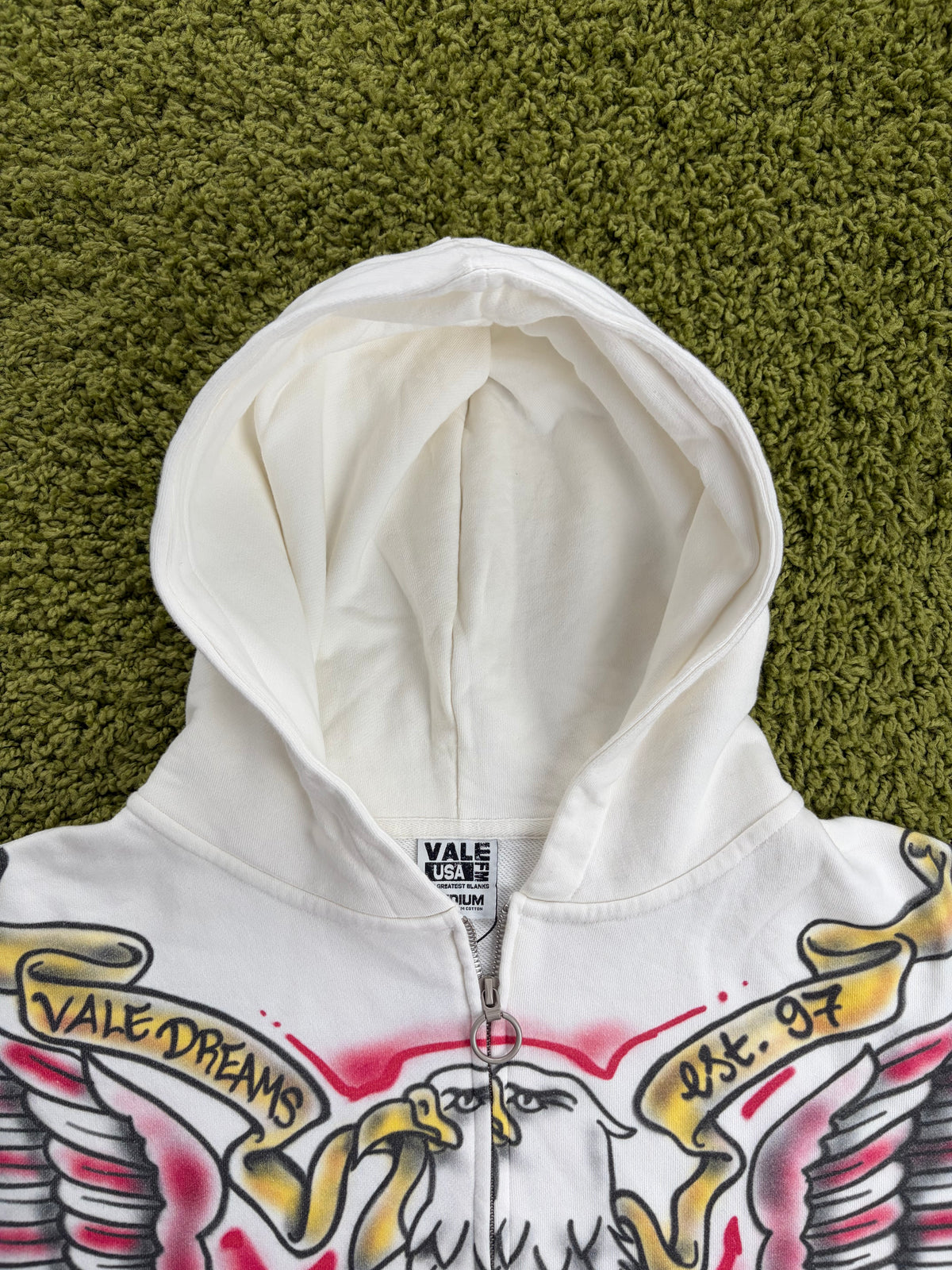 Felpa Valley Dreams Flag zip Up Bianca Multicolor M