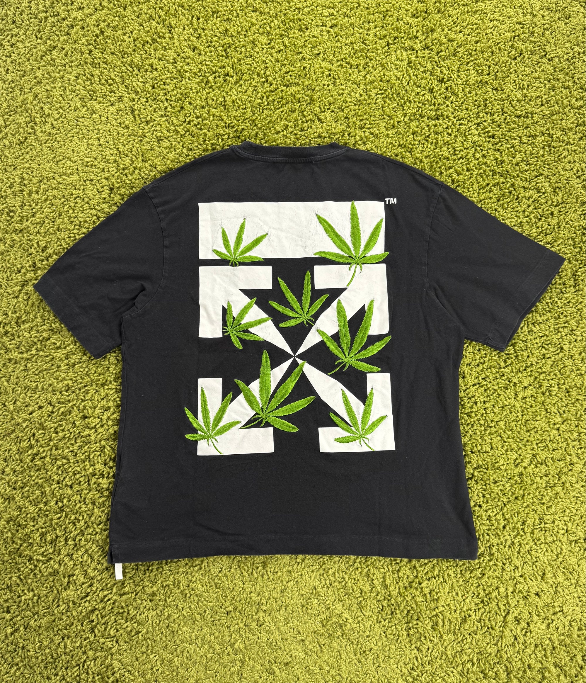 T-Shirt Weed Arrows Off White Nera M