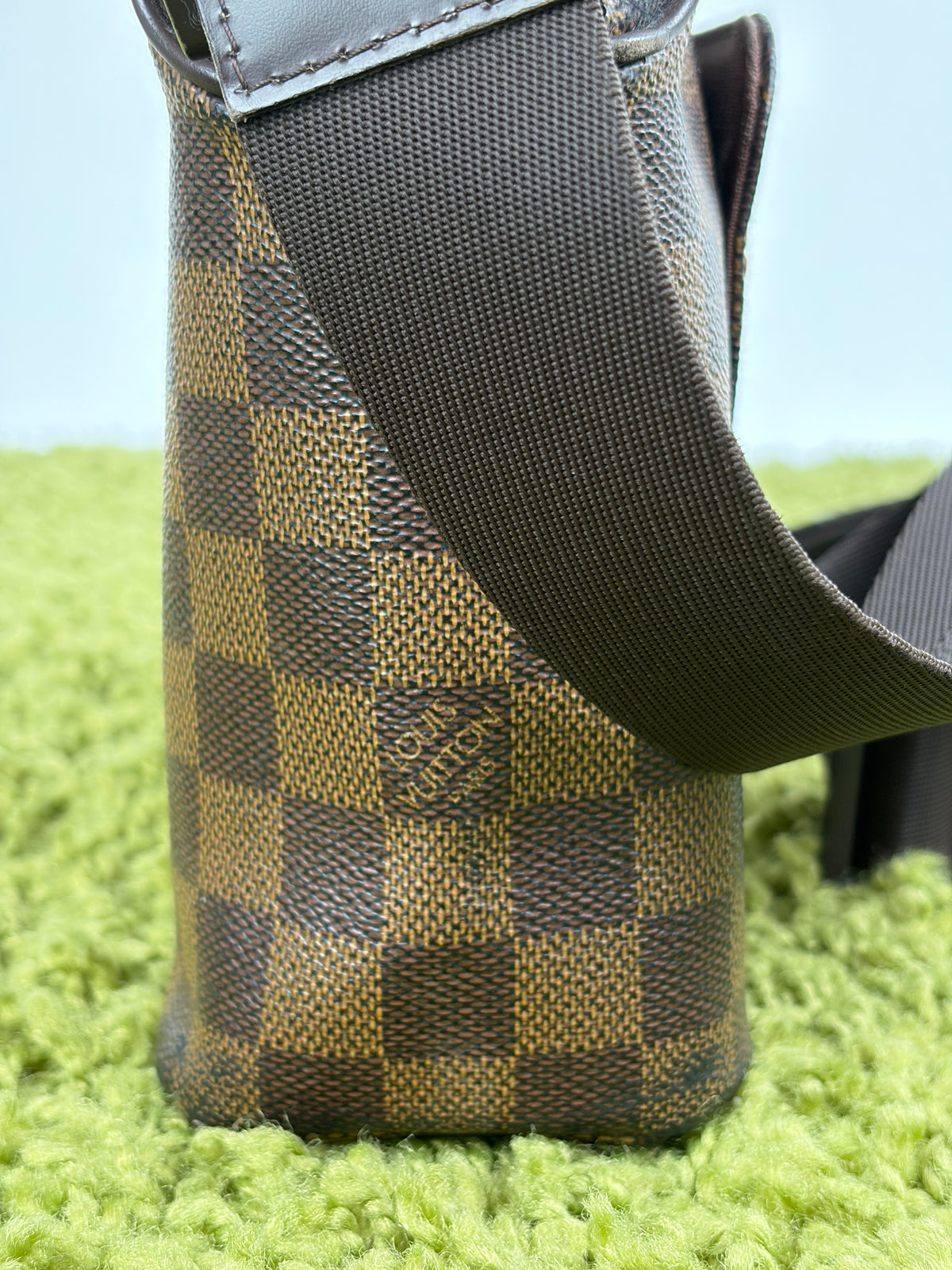 Marsupio Louis Vuitton Olav PM in tela Damier Marrone