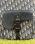 Zaino Dior Saddle In Jacquard e pelle di Vitello Grigio