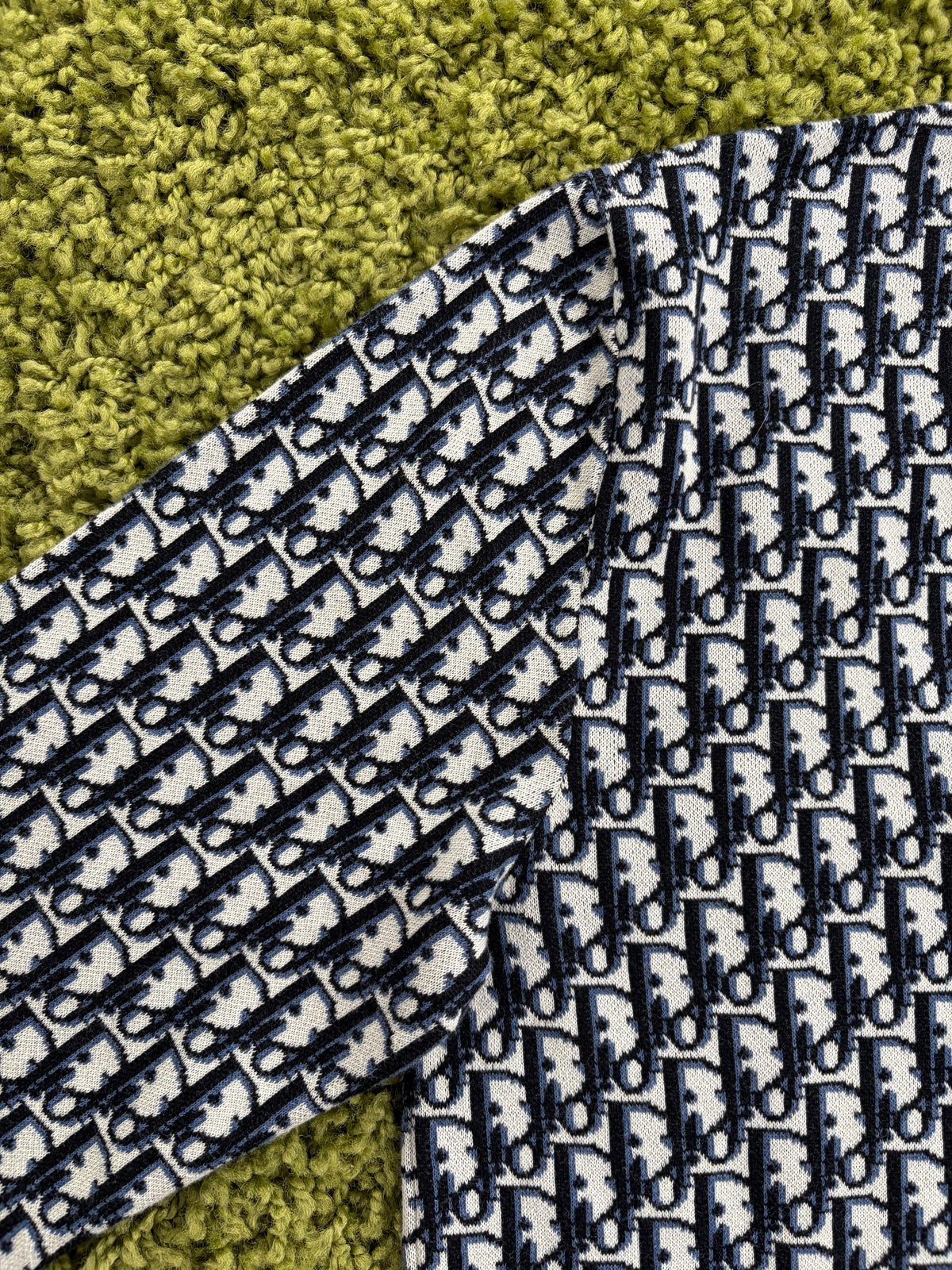 Polo Christian Dior in Jacquard Bianco Blu Navy  S