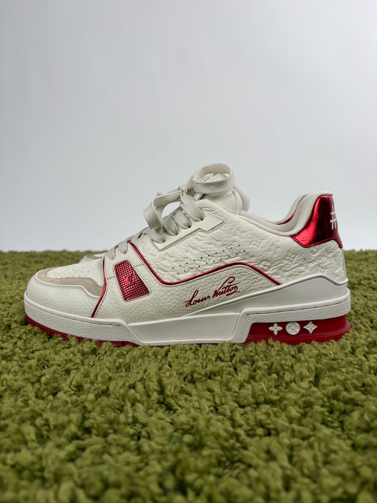 Louis Vuitton Trainer Bianco Rosso 8