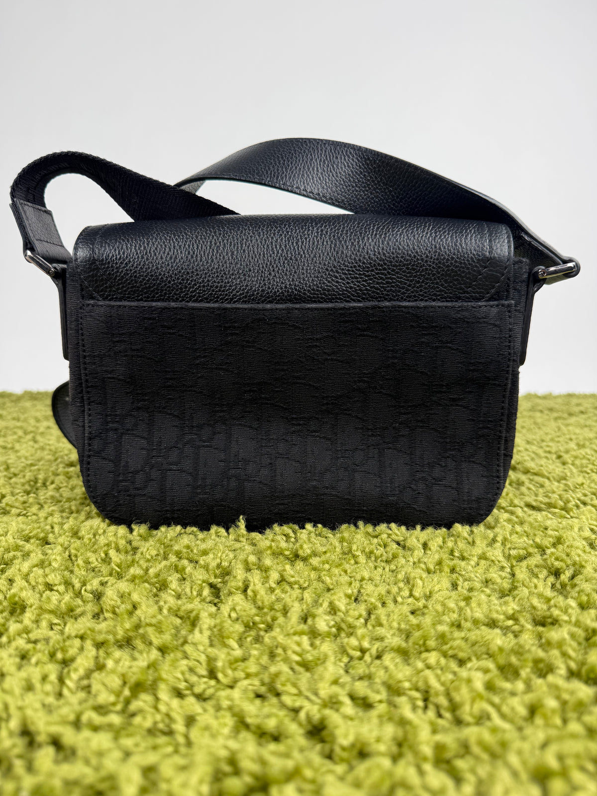 Borsa a tracolla saddle in jacquard Christian Dior Nero