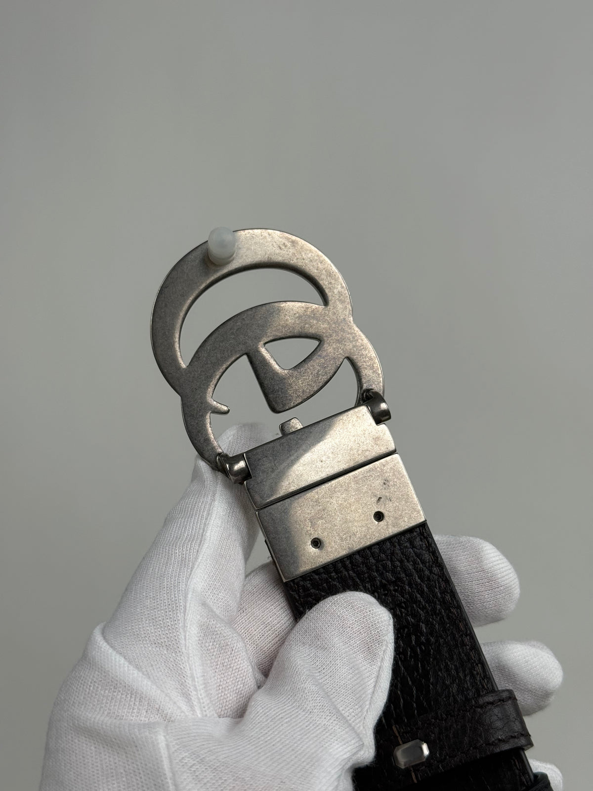 Cintura Gucci Nero Argento 105/42
