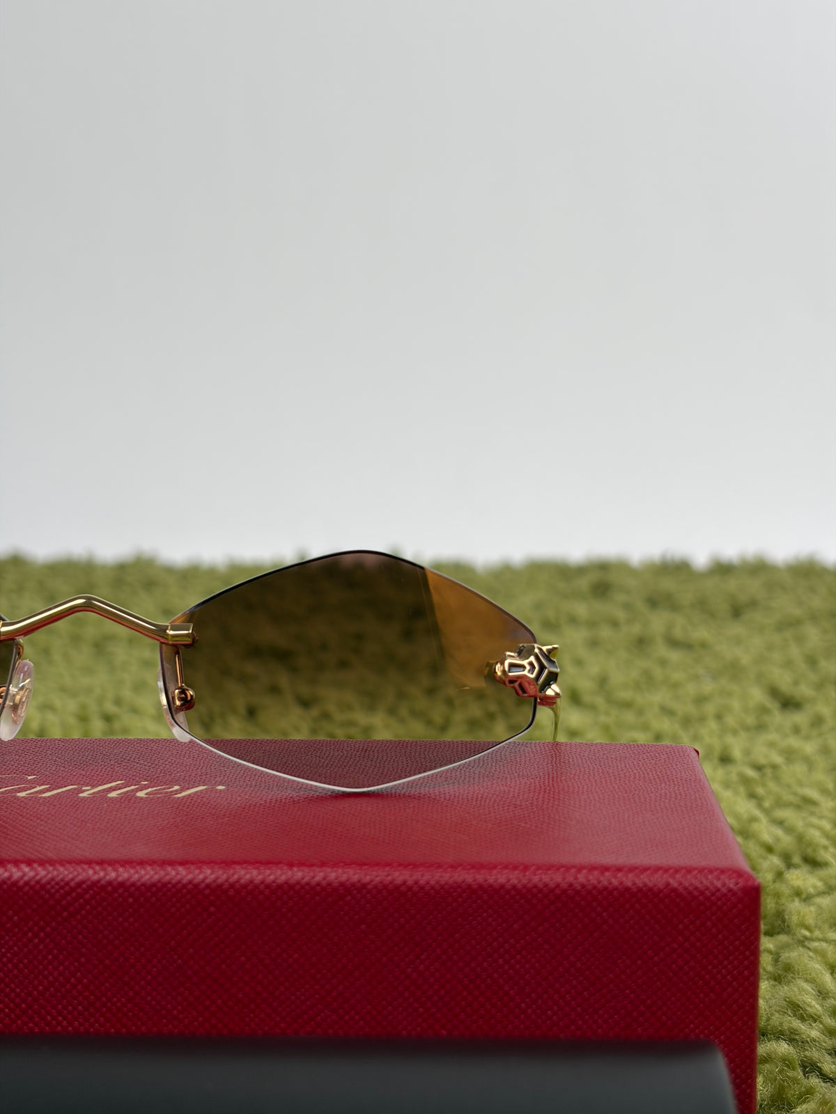 Occhiali da sole Rimless Panthère Cartier Oro