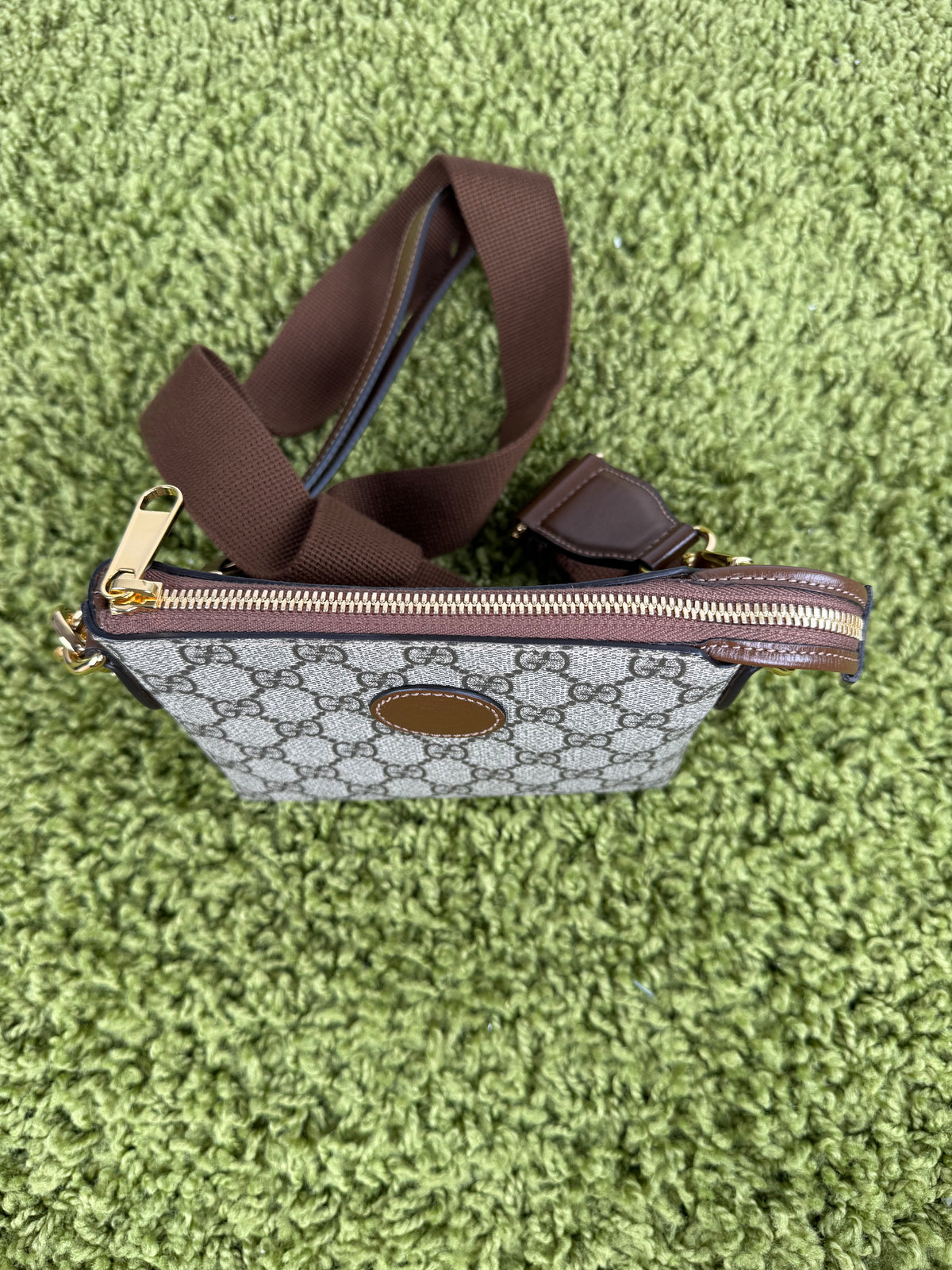 Borsa Gucci a tracolla con finitura in pelle Beige
