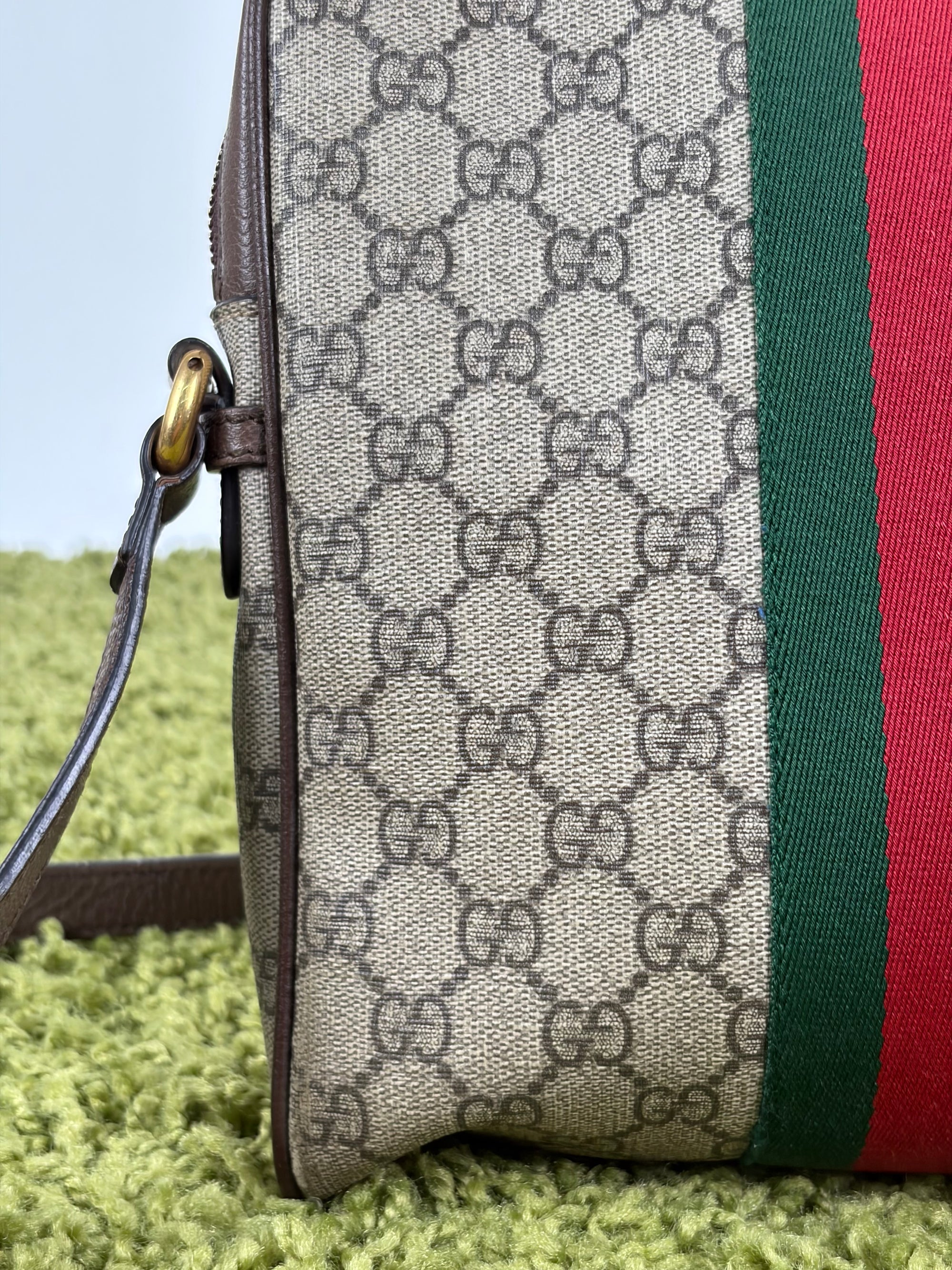 Borsello Gucci beige verde e rosso