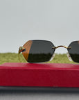 Occhiali da sole Geometrici CT0636S Panthère de Cartier con Lenti Nere e aste oro