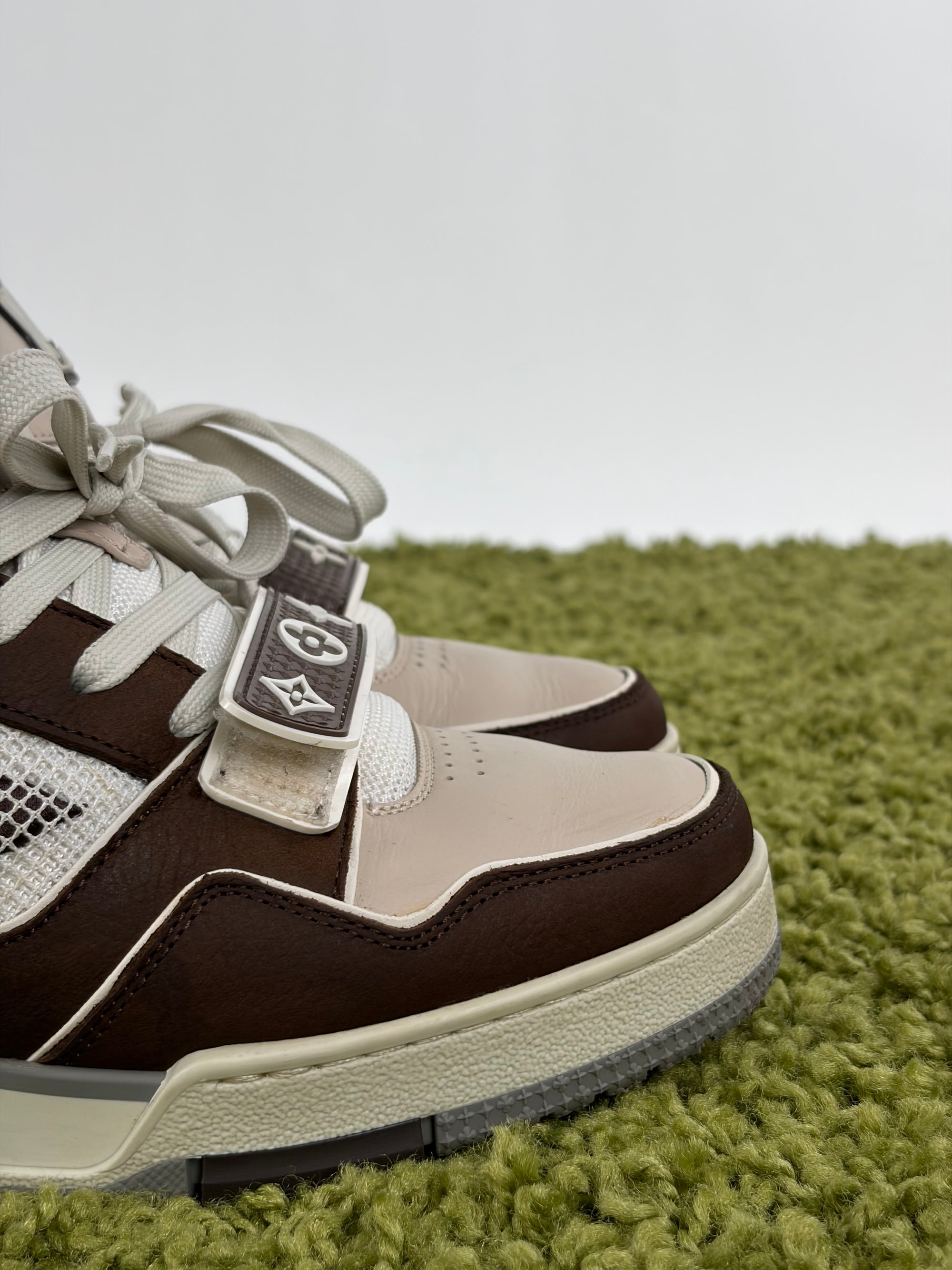 Louis vuitton trainer 6=40 calza 41 marrone bianco e panna