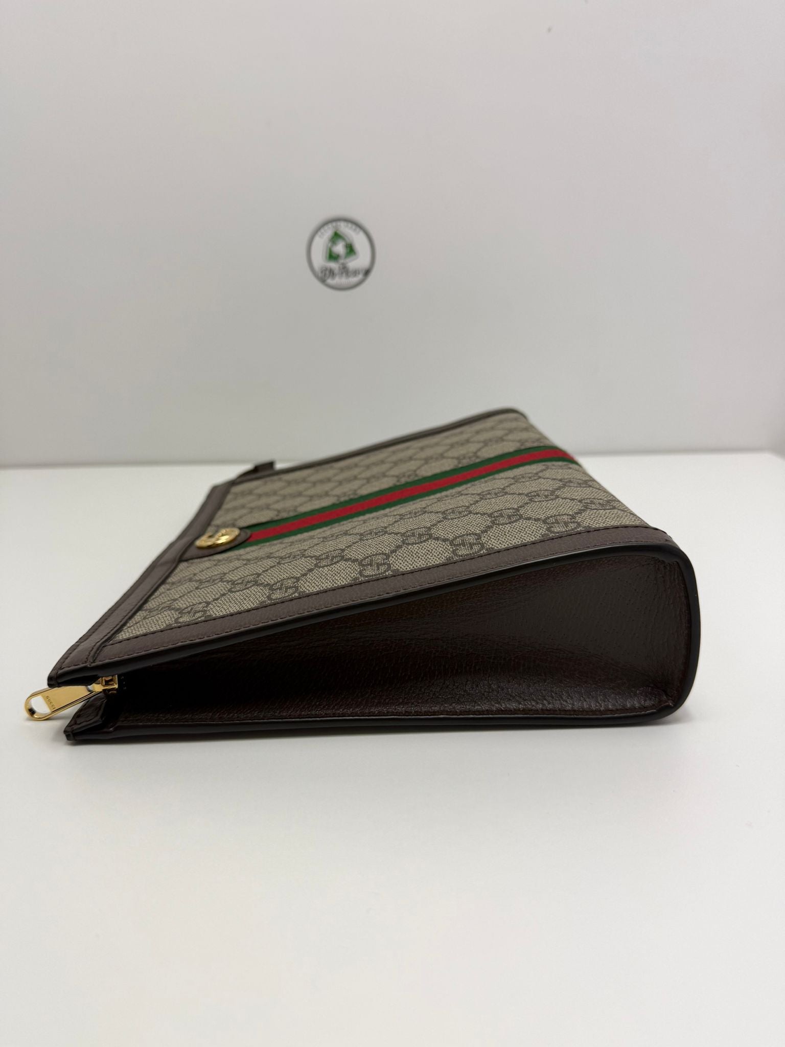 Pochette Gucci marrone verde e rosso