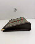 Pochette Gucci marrone verde e rosso
