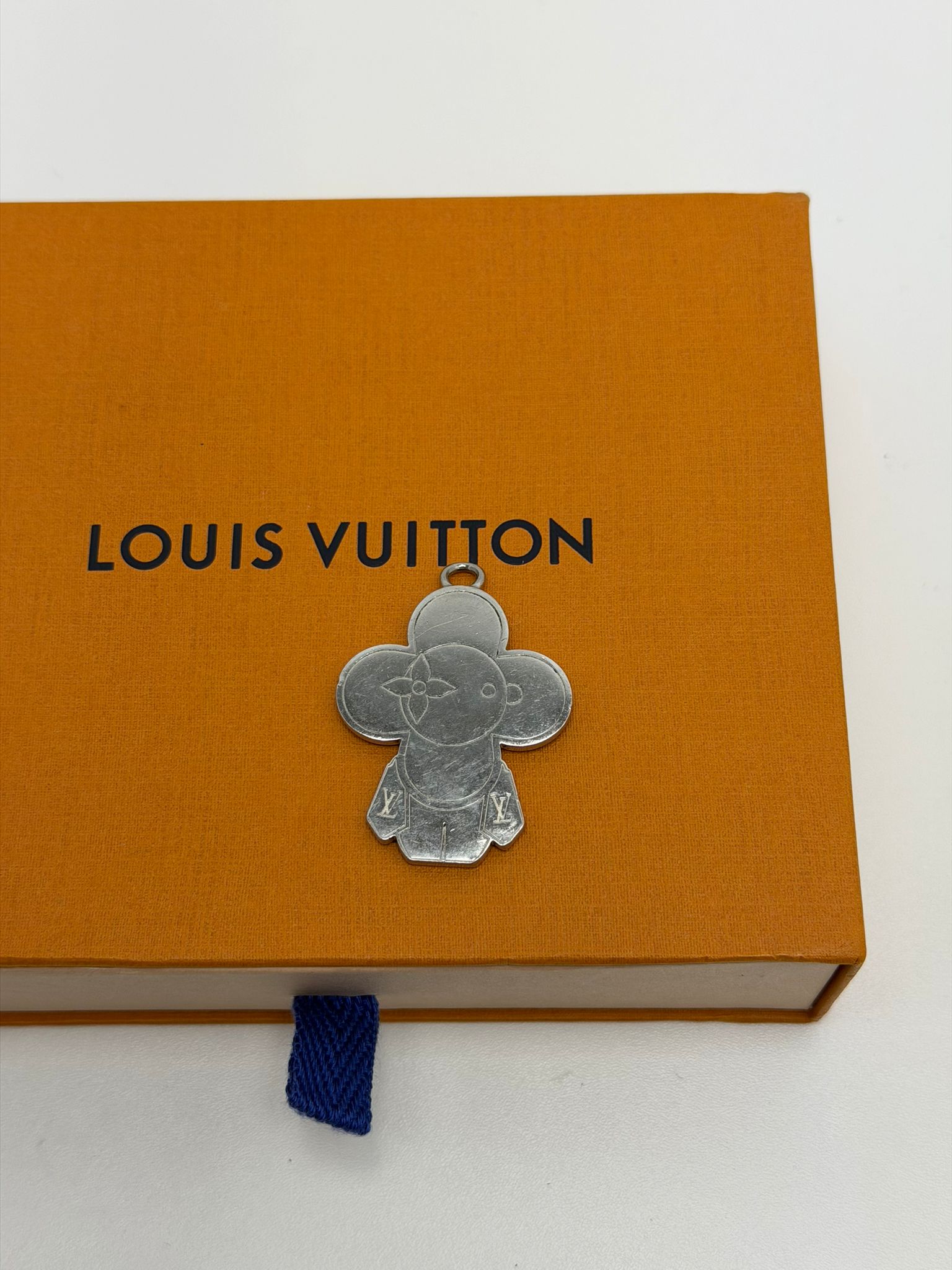 Portachiavi Louis Vuitton nero e grigio