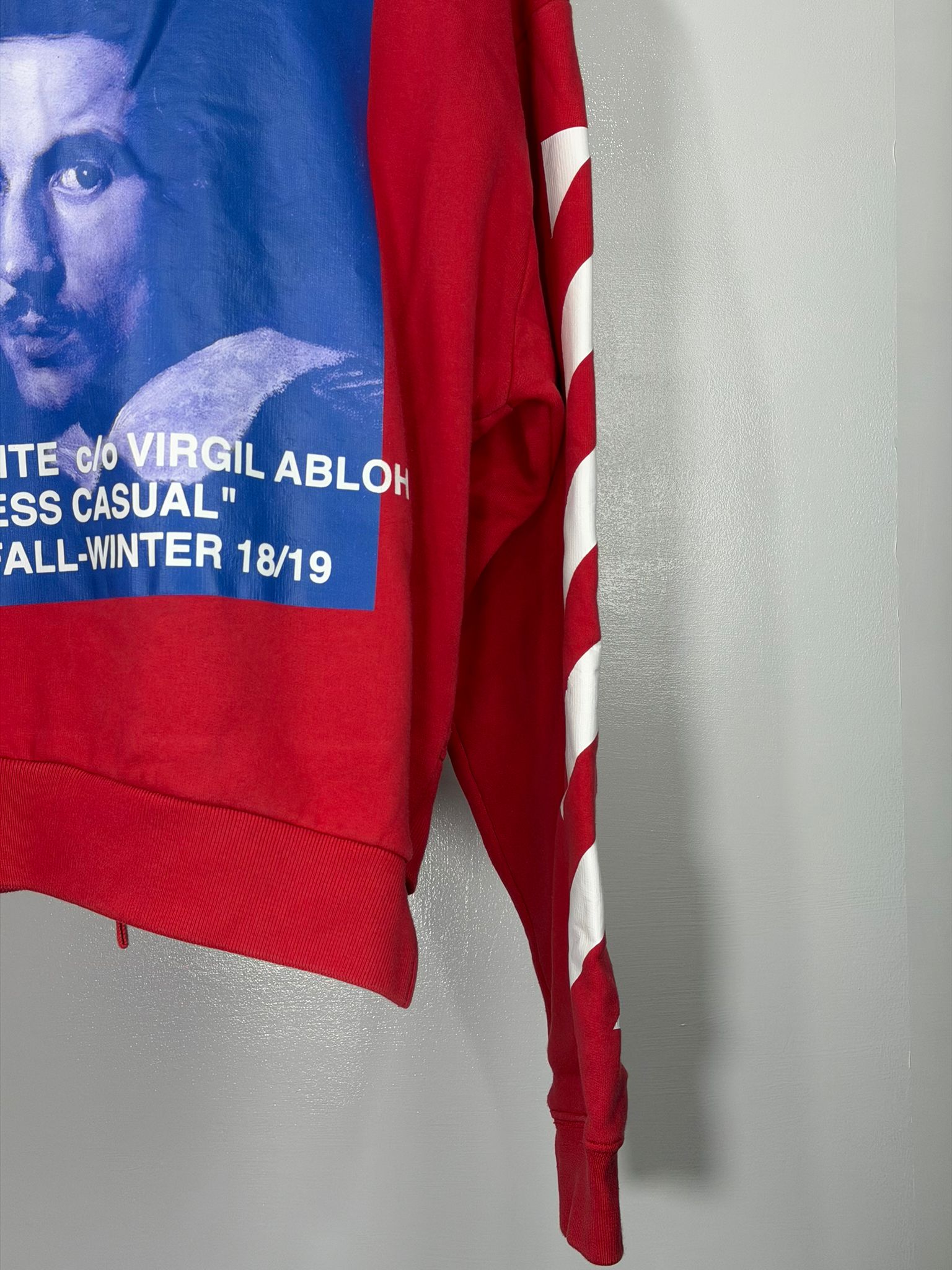 Felpa Off white Size S rossa blu e bianca