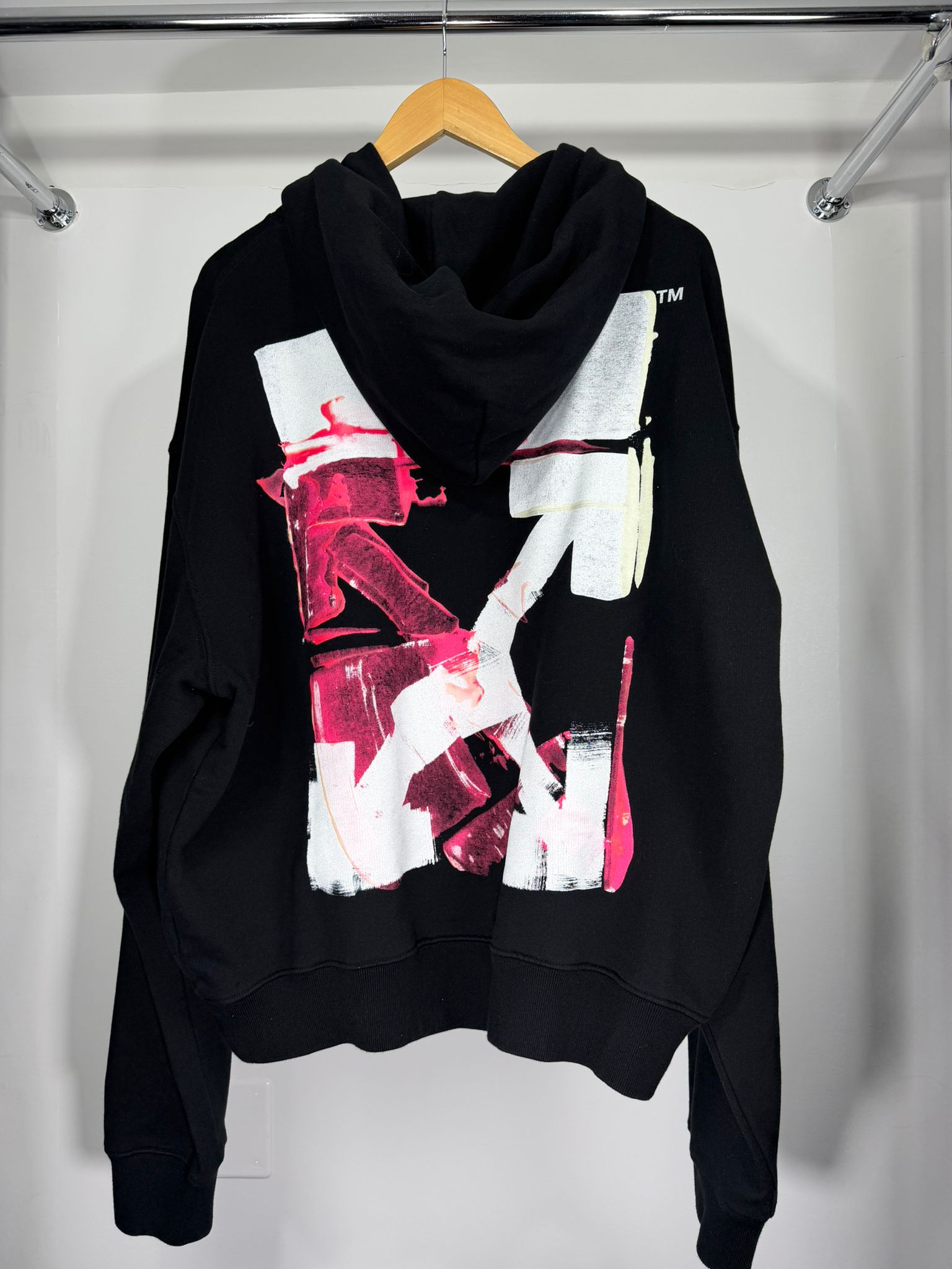 felpa Off white Size XL nera bianca e rosa
