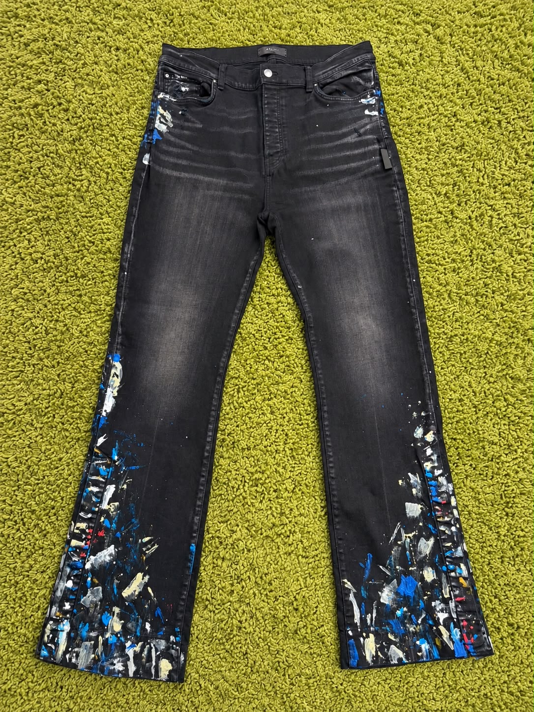 Jeans Amiri Paint Splatter Nero Multicolor 36