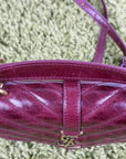 Borsa Yves Saint Laurent College Mini in Pelle Lucida Bordeaux - Second Hand Di Fiore
