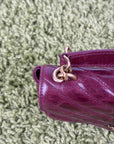 Borsa Yves Saint Laurent College Mini in Pelle Lucida Bordeaux - Second Hand Di Fiore