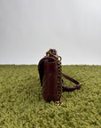 Borsa Yves Saint Laurent College Mini in Pelle Lucida Bordeaux - Second Hand Di Fiore