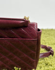 Borsa Yves Saint Laurent College Mini in Pelle Lucida Bordeaux - Second Hand Di Fiore