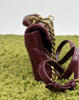 Borsa Yves Saint Laurent College Mini in Pelle Lucida Bordeaux - Second Hand Di Fiore