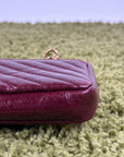 Borsa Yves Saint Laurent College Mini in Pelle Lucida Bordeaux - Second Hand Di Fiore