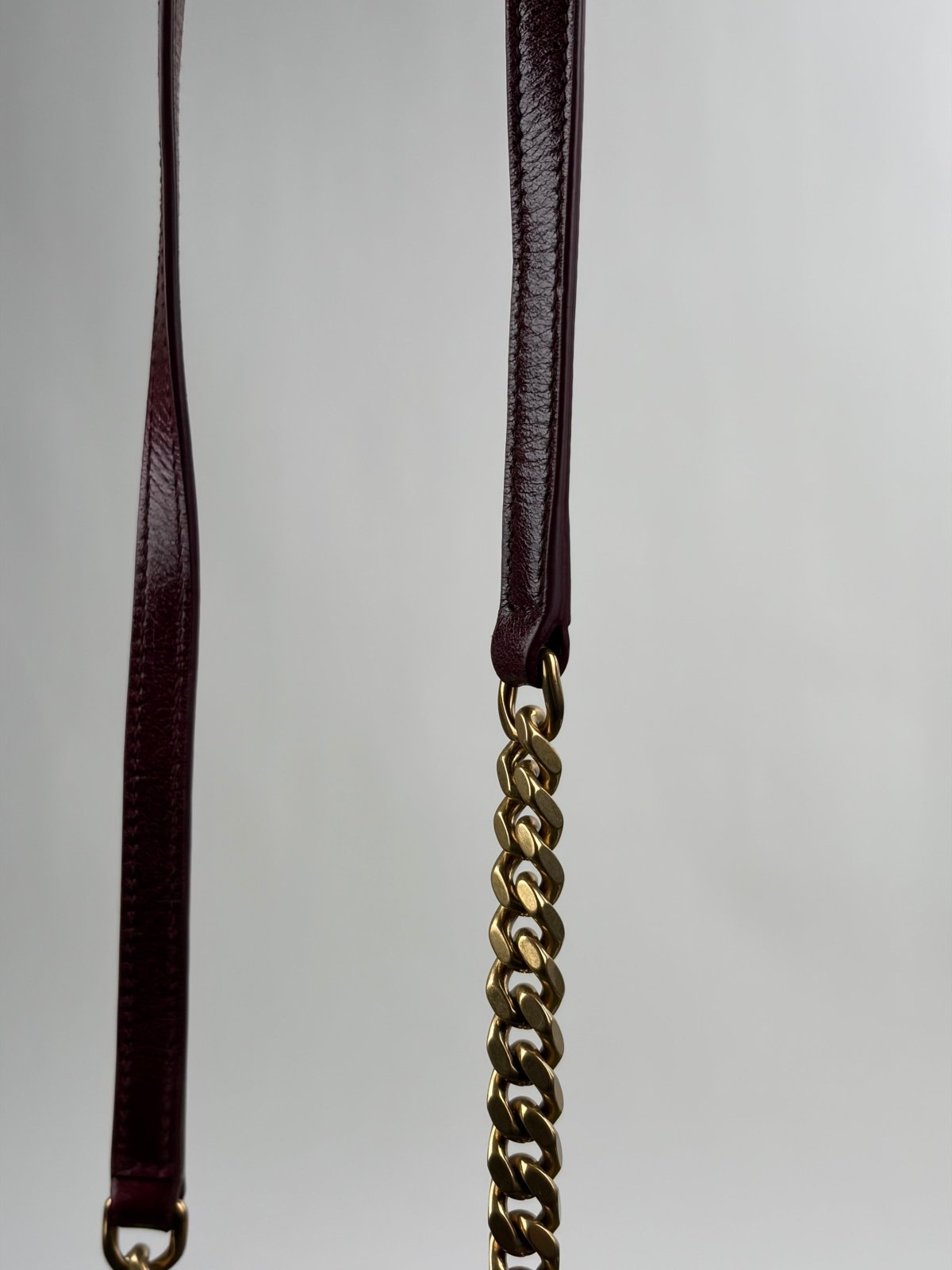 Borsa Yves Saint Laurent College Mini in Pelle Lucida Bordeaux - Second Hand Di Fiore