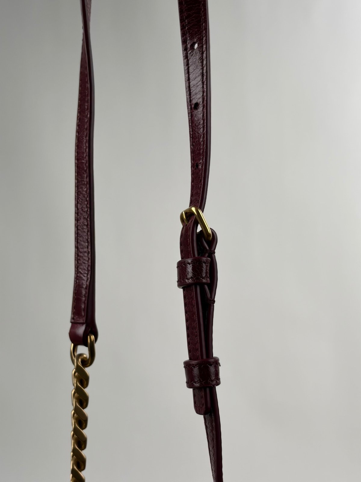 Borsa Yves Saint Laurent College Mini in Pelle Lucida Bordeaux - Second Hand Di Fiore