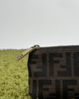 Pochette Fendi Con Motivo FF Zucca Marrone - Second Hand Di Fiore
