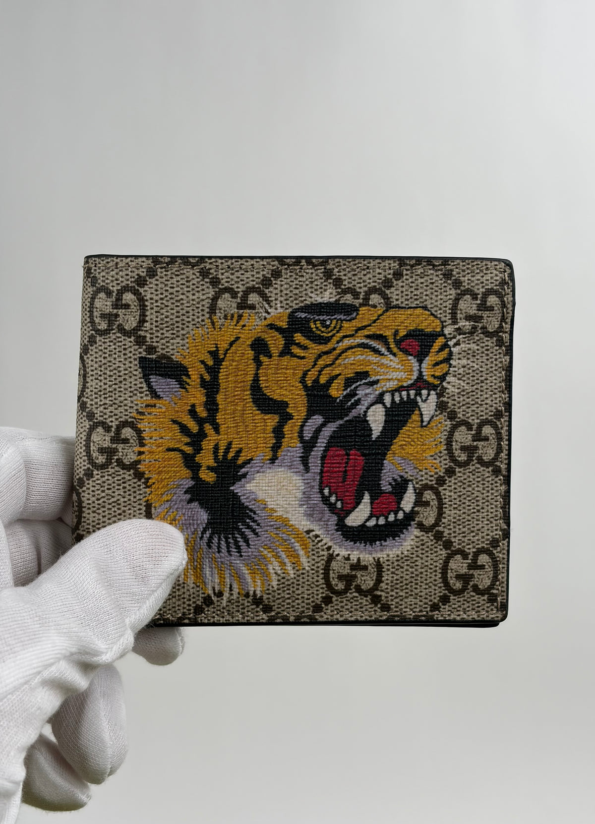 Portafoglio Gucci Monogram Tiger Beige
