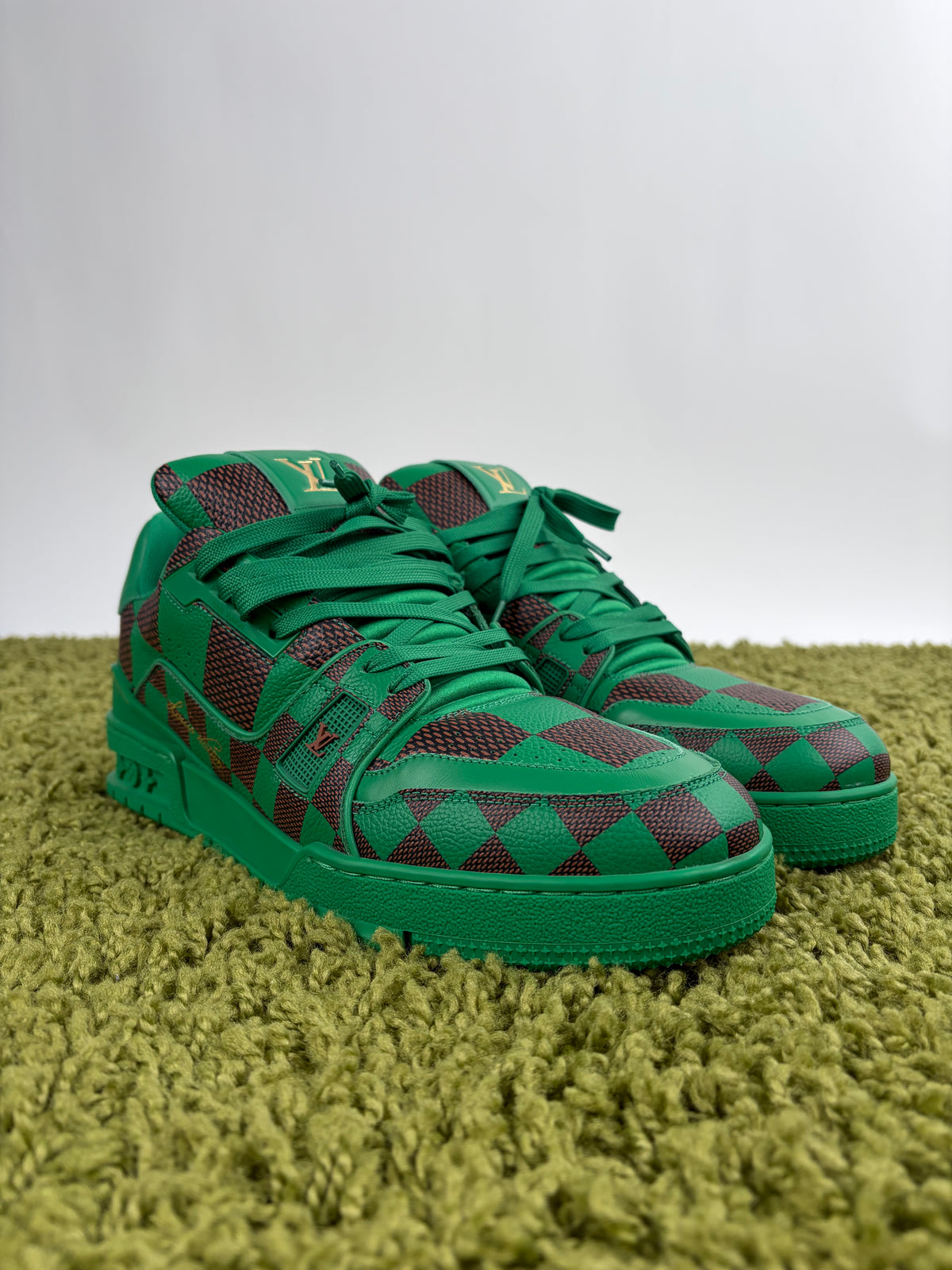 Louis Vuitton Trainer Verde 9 - Second Hand Di Fiore