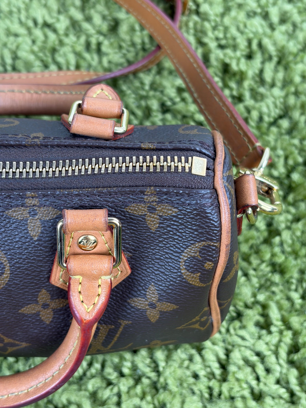 Borsa Louis Vuitton Nano Speedy Marrone