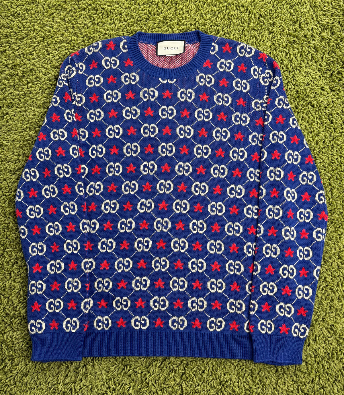 Maglione Gucci Monogram GG Blu Multicolor XL - Second Hand Di Fiore