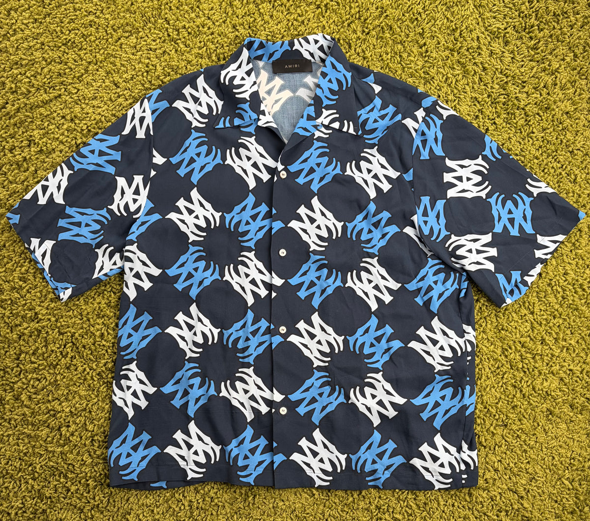 Camicia Amiri Quad Blu Multicolor 52
